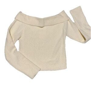 Altar'd State Off The Shoulder Sweater Ivory Size L NWT Retail $68